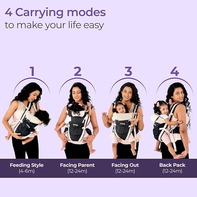 LuvLap Elegant Baby Carrier with 4 carry positions - Image 4