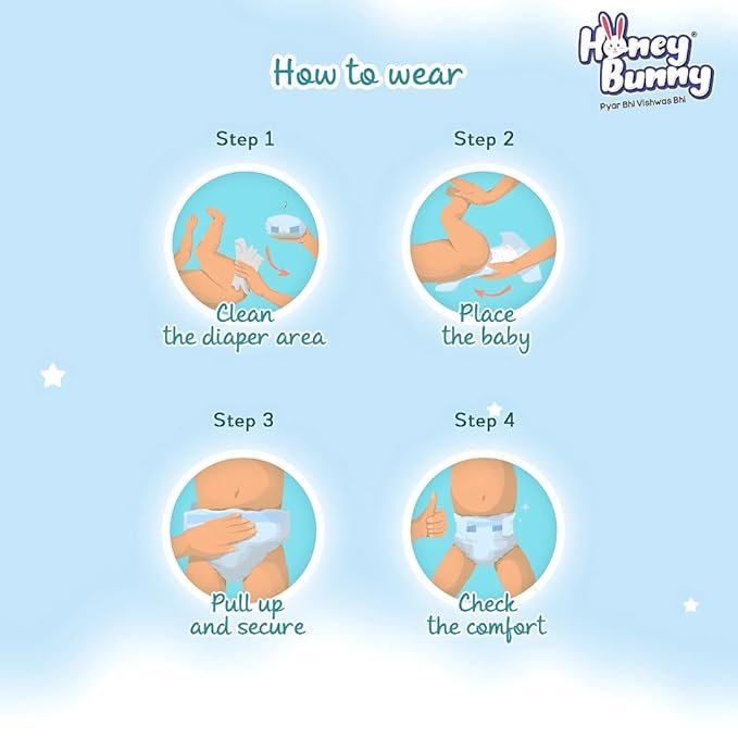 Honey Bunny Baby Diapers Pants- M - Image 3