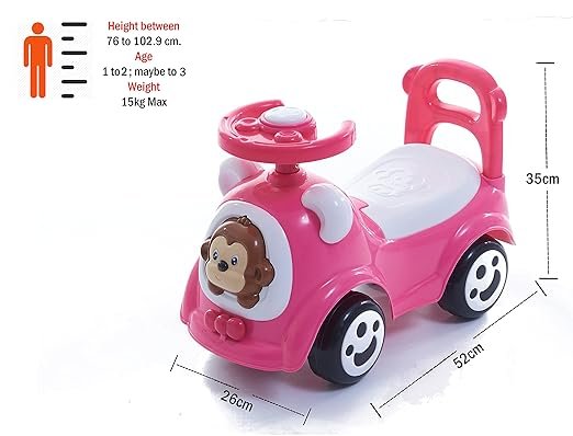 Funky Push Car, Pink (1 to 3 Years) - Image 5